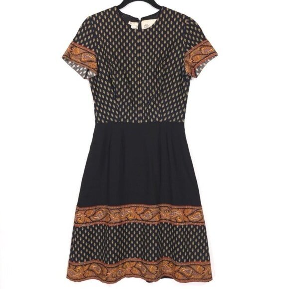 NORA BRADLEY Trevise PARIS‎ Women Dress FRANCE🇫🇷MADE Size 42 Fit Flare Vintage